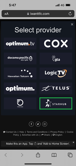 Access iWantTFC_Provider_StarHub Access iWantTFC_Provider_StarHub
