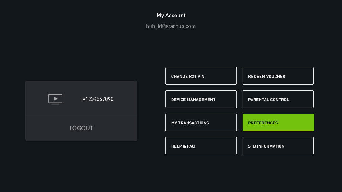 My Account - Preferences My Account - Preferences