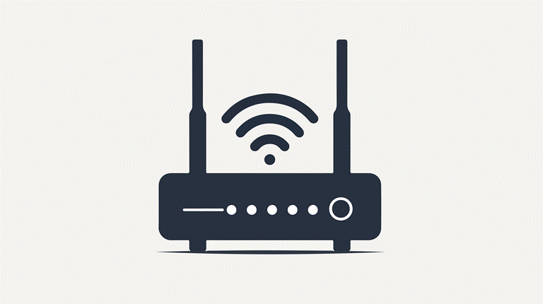 an icon showing a wifi router